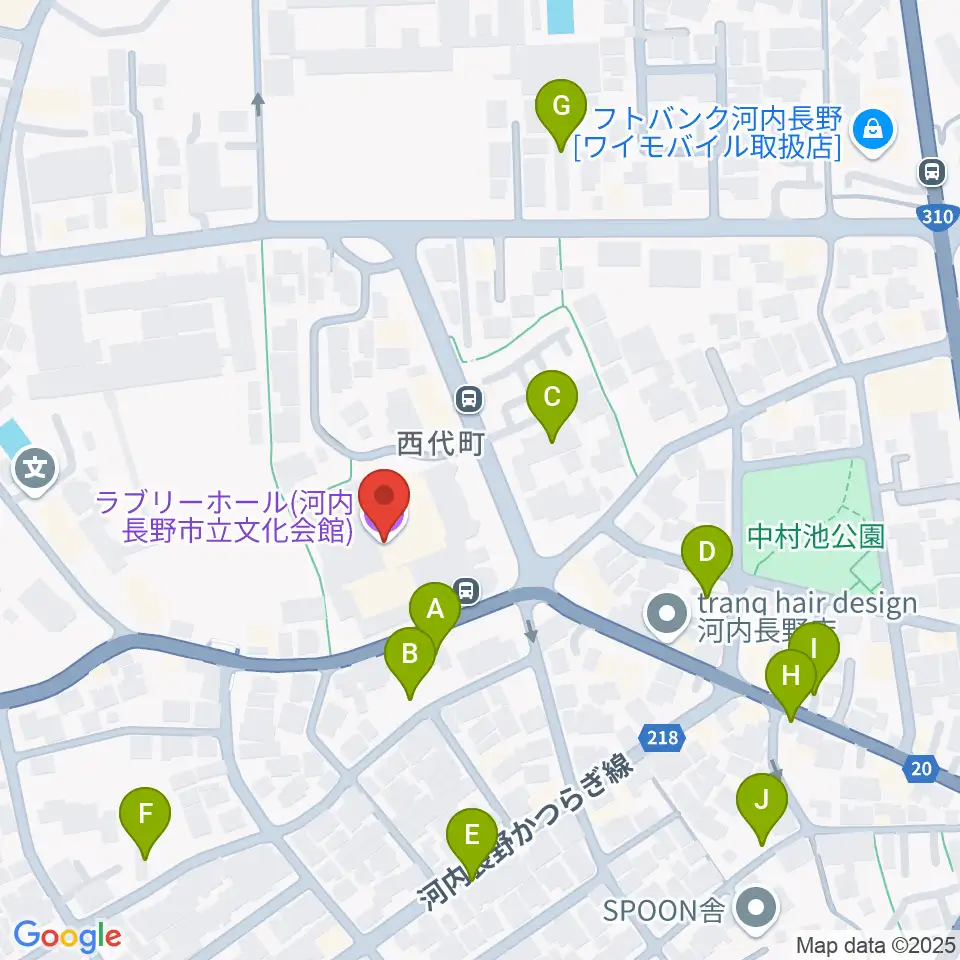 ラブリーホール周辺の駐車場・コインパーキング一覧地図