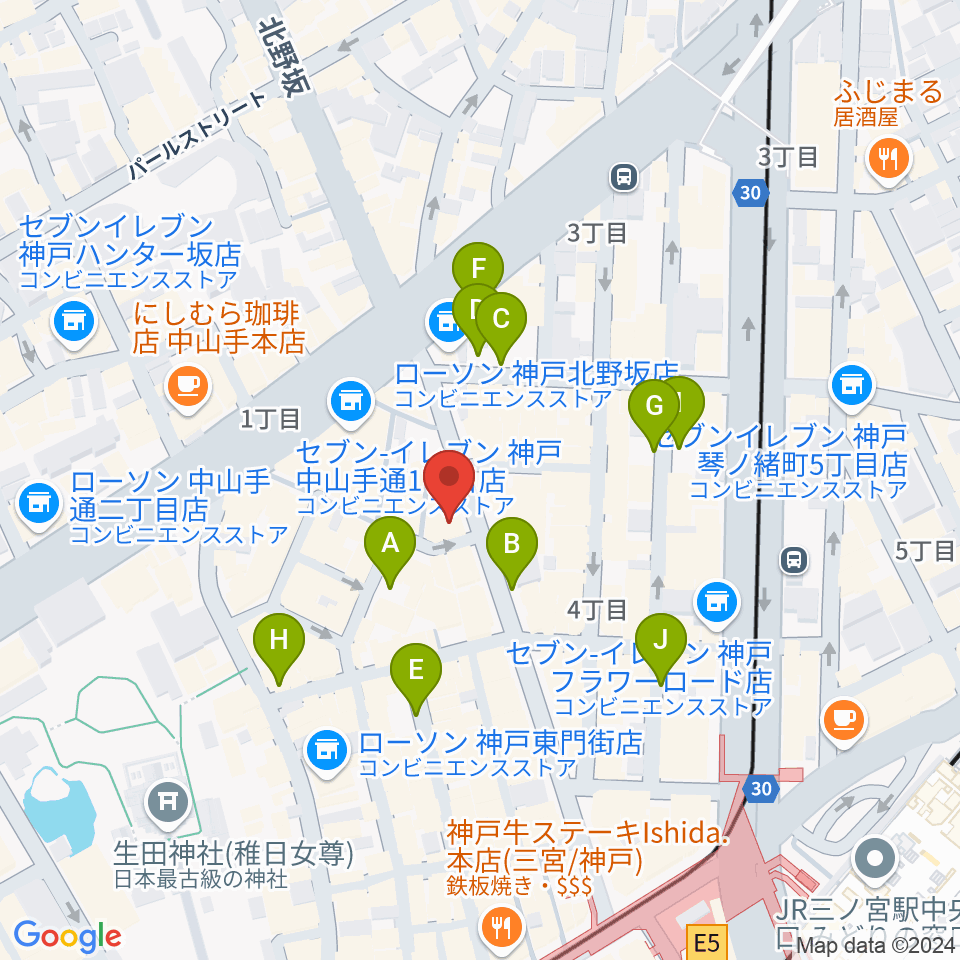 神戸DAY by DAY周辺の駐車場・コインパーキング一覧地図