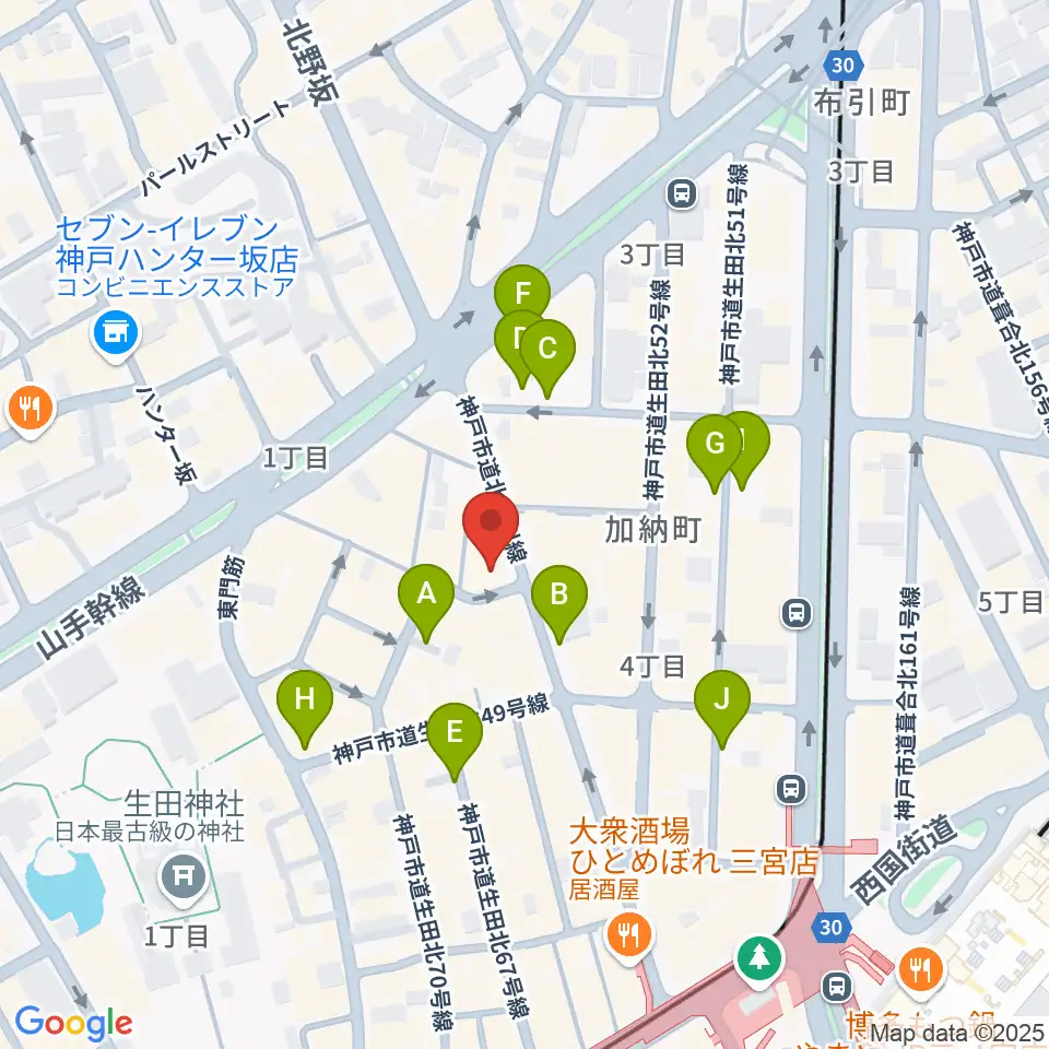 神戸DAY by DAY周辺の駐車場・コインパーキング一覧地図