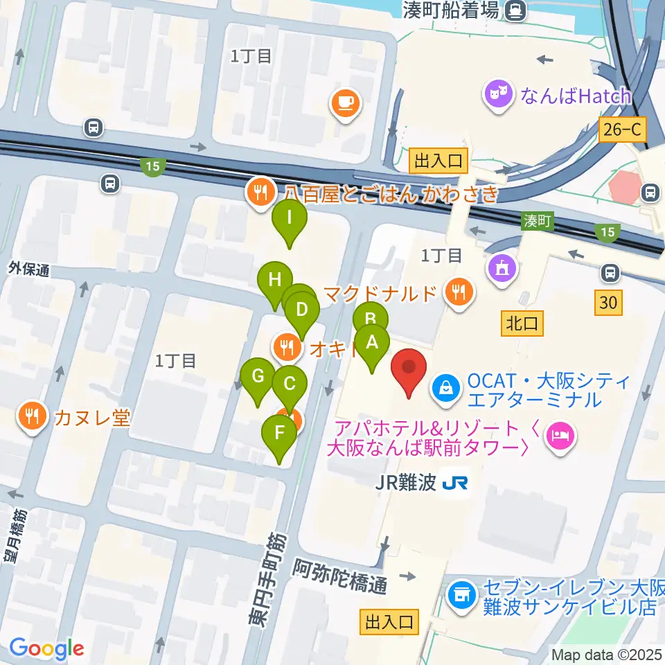 難波市民学習センター周辺の駐車場・コインパーキング一覧地図