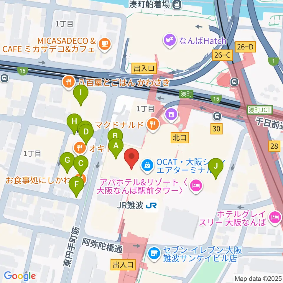 難波市民学習センター周辺の駐車場・コインパーキング一覧地図