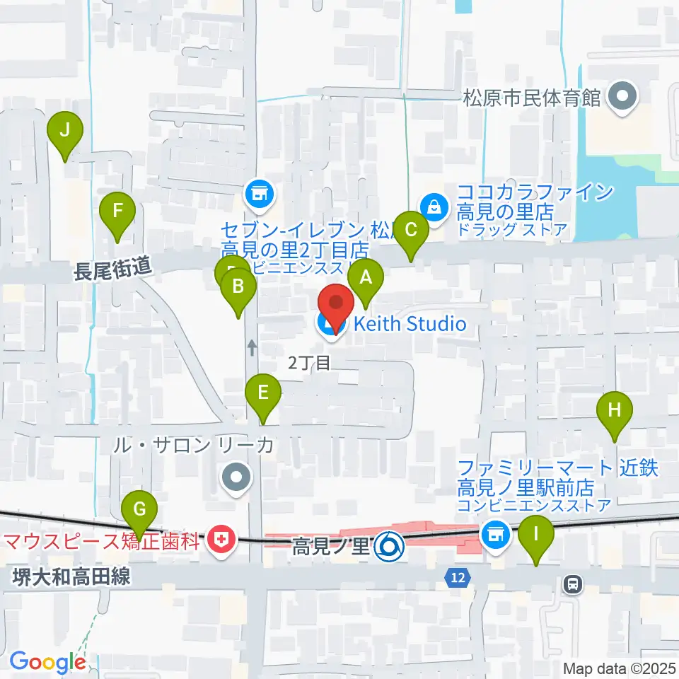 キーススタジオ周辺の駐車場・コインパーキング一覧地図