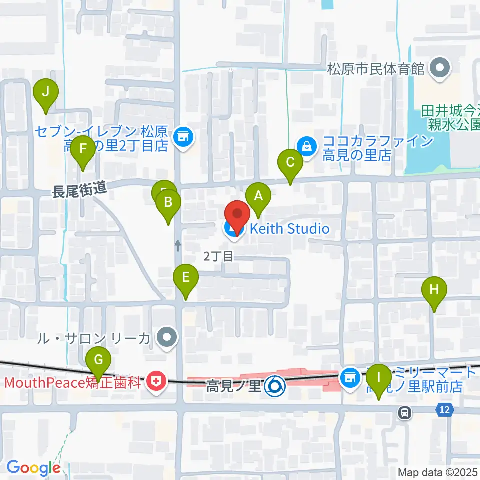 キーススタジオ周辺の駐車場・コインパーキング一覧地図