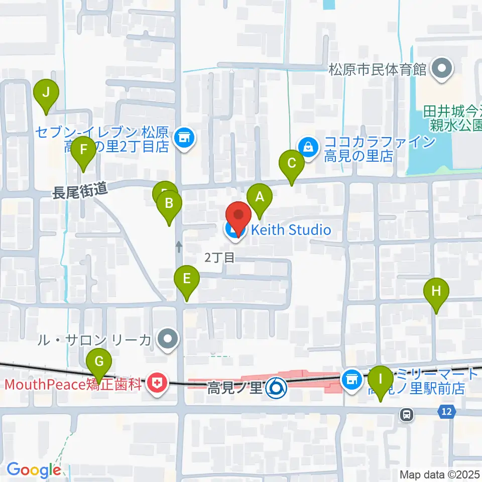 キーススタジオ周辺の駐車場・コインパーキング一覧地図