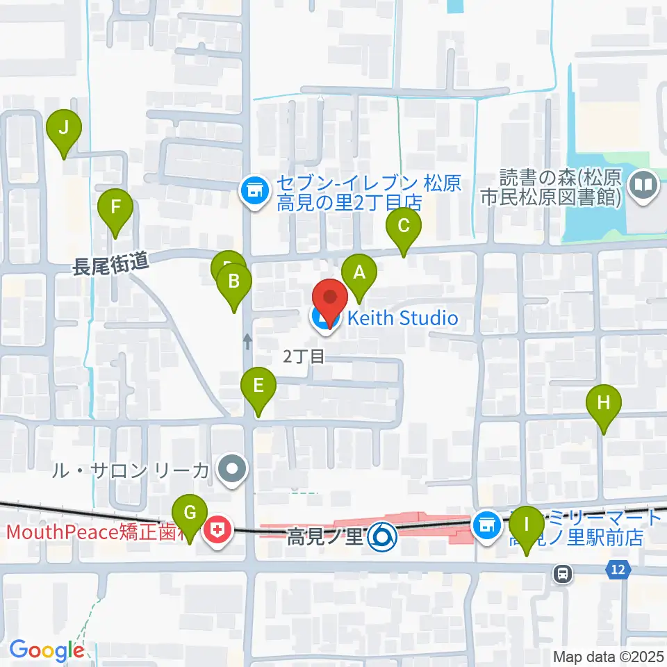 キーススタジオ周辺の駐車場・コインパーキング一覧地図