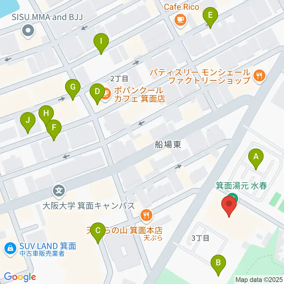 Bb箕面船場店周辺の駐車場・コインパーキング一覧地図