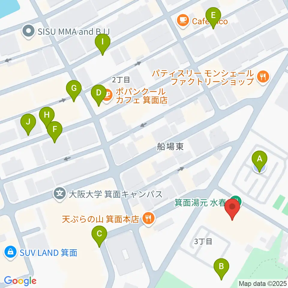 Bb箕面船場店周辺の駐車場・コインパーキング一覧地図