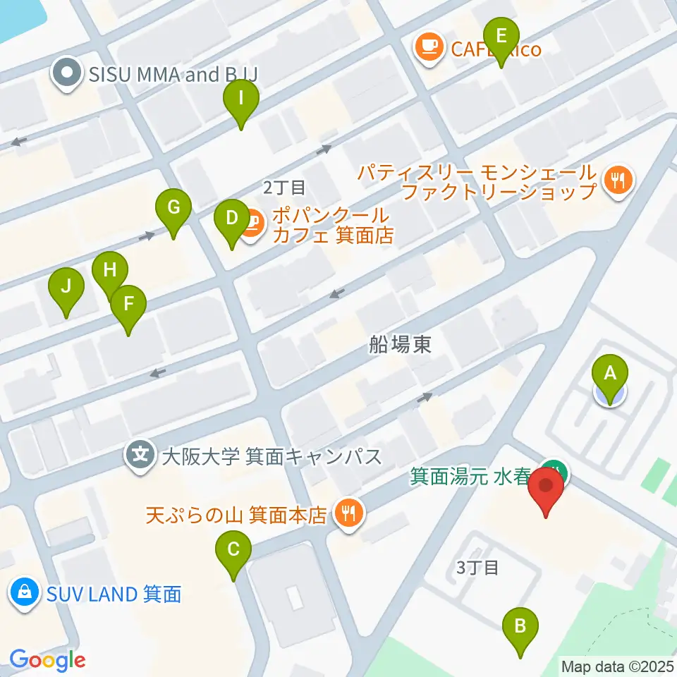 Bb箕面船場店周辺の駐車場・コインパーキング一覧地図