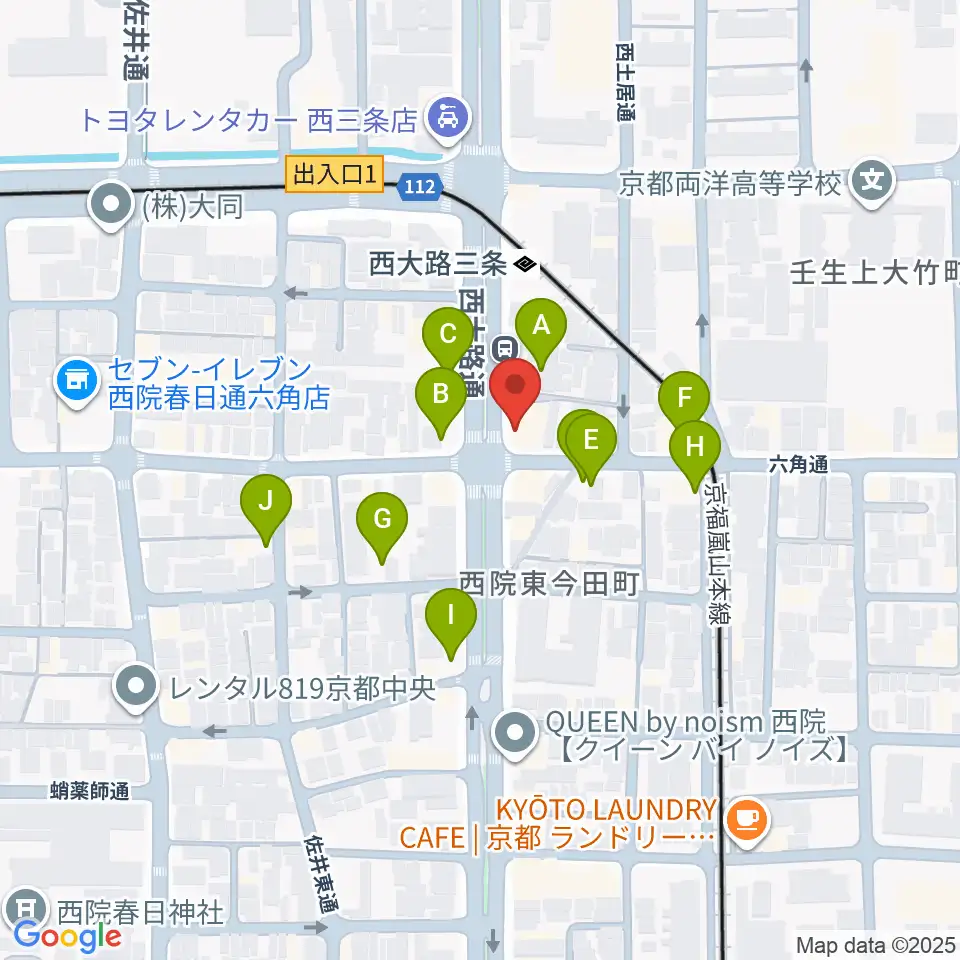 京都西院ウーララ周辺の駐車場・コインパーキング一覧地図