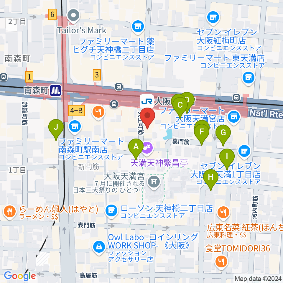 南森町シカゴロック周辺の駐車場・コインパーキング一覧地図