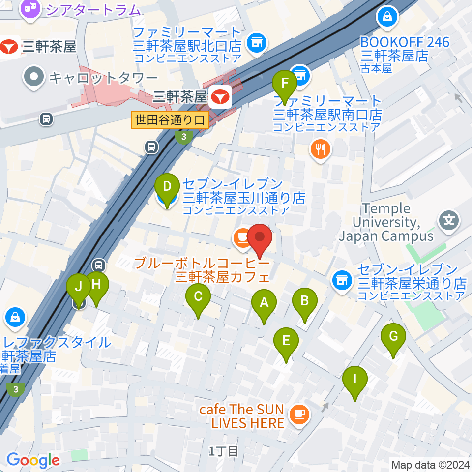 キボリスタジオ周辺の駐車場・コインパーキング一覧地図