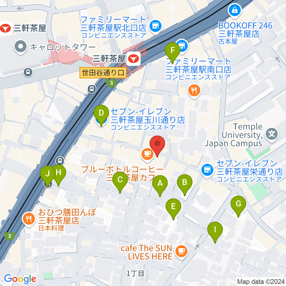 キボリスタジオ周辺の駐車場・コインパーキング一覧地図