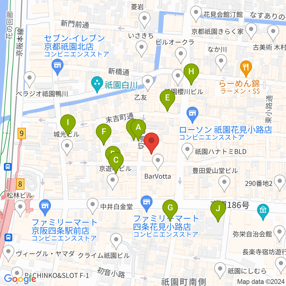 祇園pick up周辺の駐車場・コインパーキング一覧地図