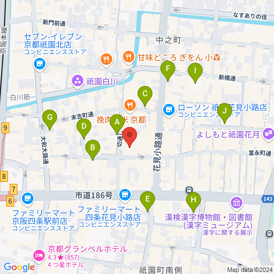 祇園pick up周辺の駐車場・コインパーキング一覧地図