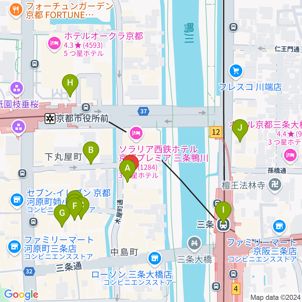 木屋町モダンタイムス周辺の駐車場・コインパーキング一覧地図