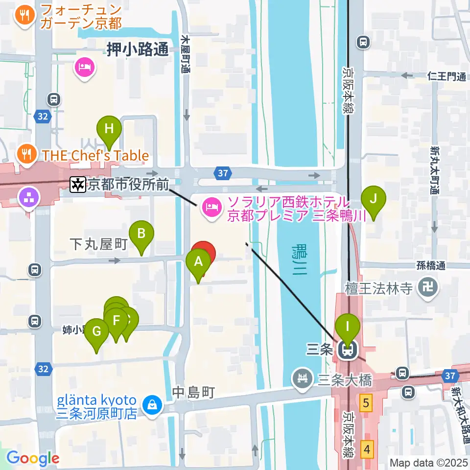 木屋町モダンタイムス周辺の駐車場・コインパーキング一覧地図