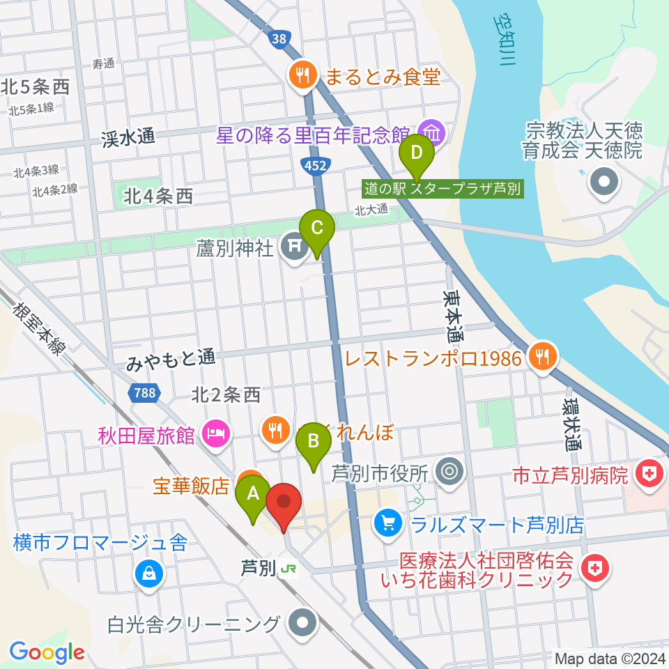 芦別ロックハウスディラン周辺の駐車場・コインパーキング一覧地図