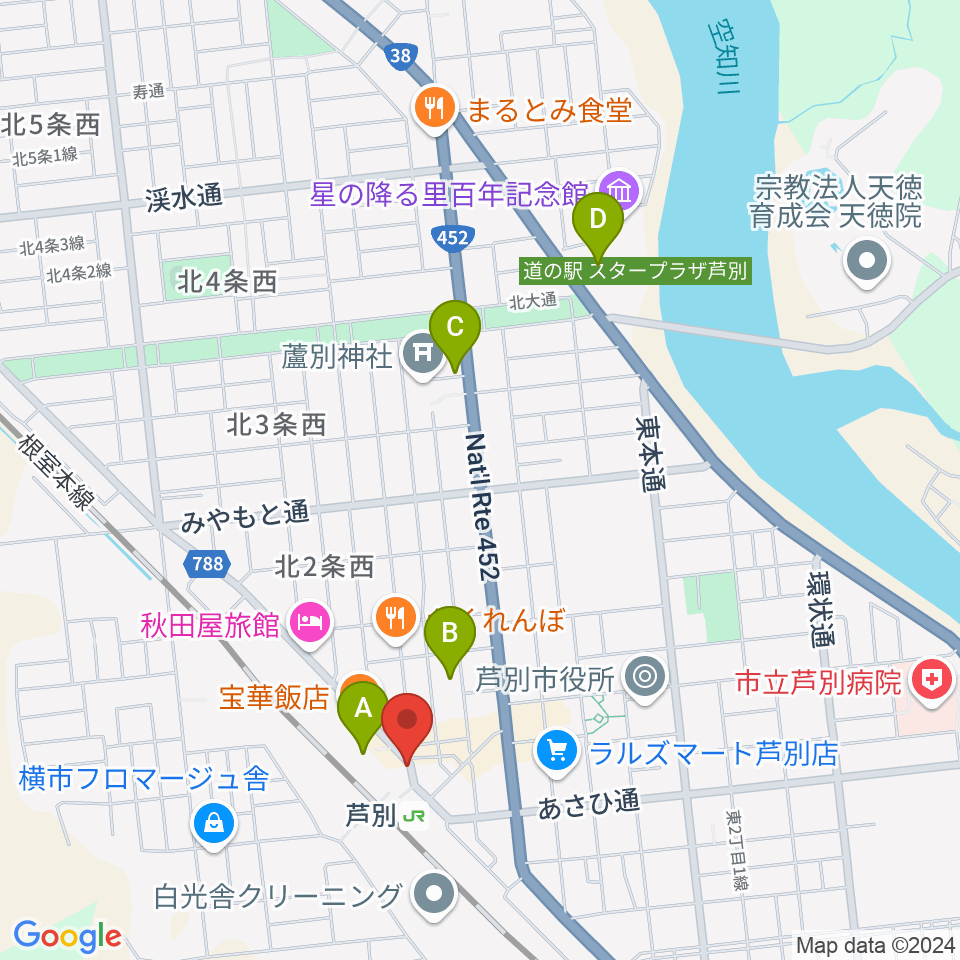 芦別ロックハウスディラン周辺の駐車場・コインパーキング一覧地図