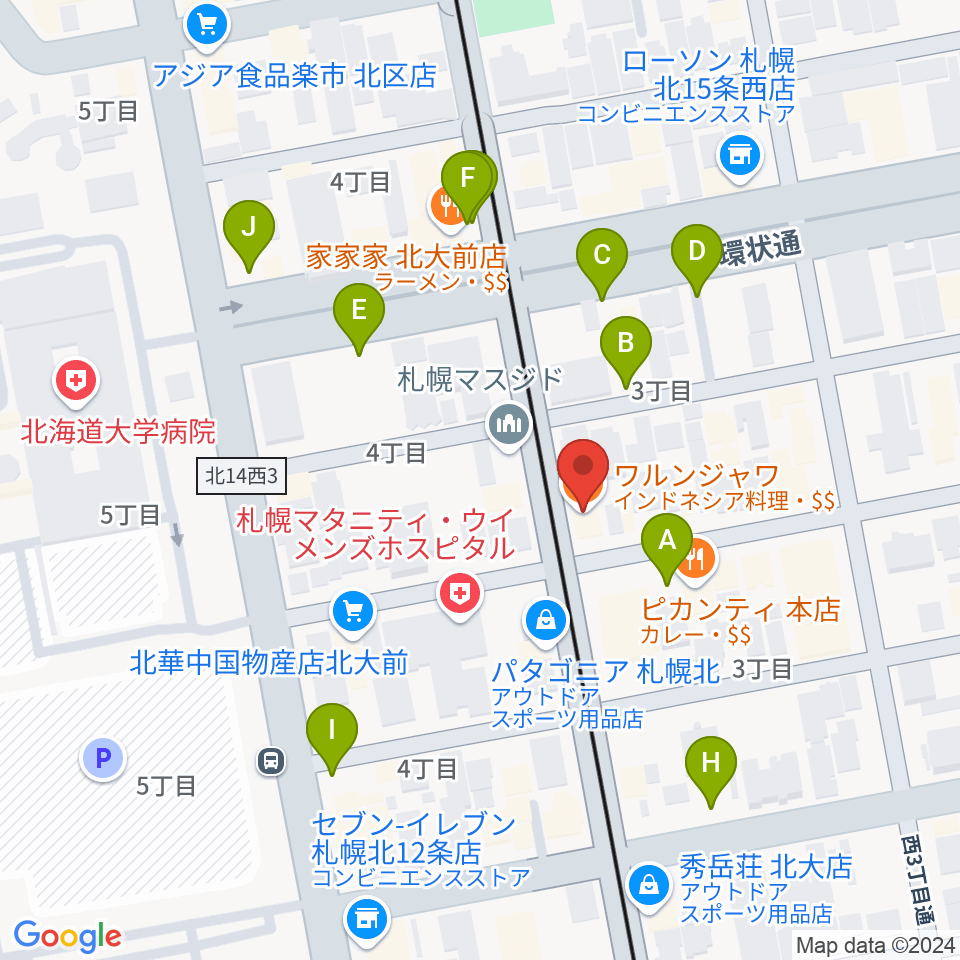 札幌LOG周辺の駐車場・コインパーキング一覧地図