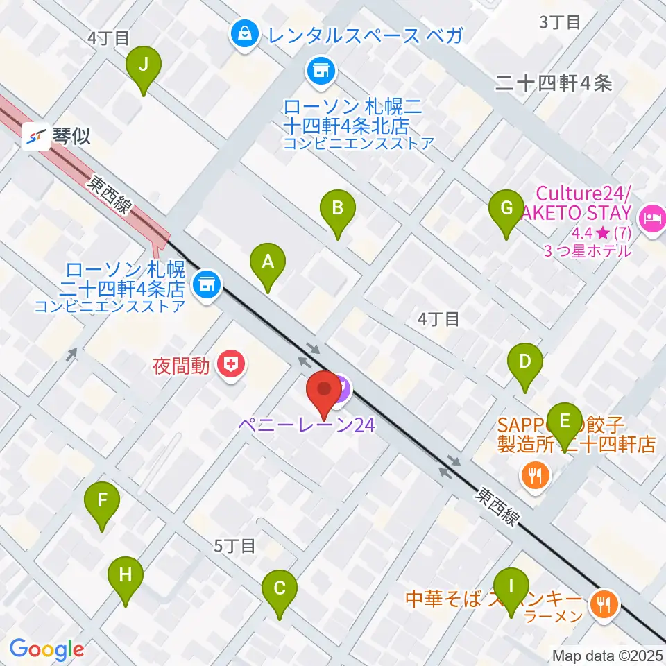 札幌ペニーレーン24周辺の駐車場・コインパーキング一覧地図