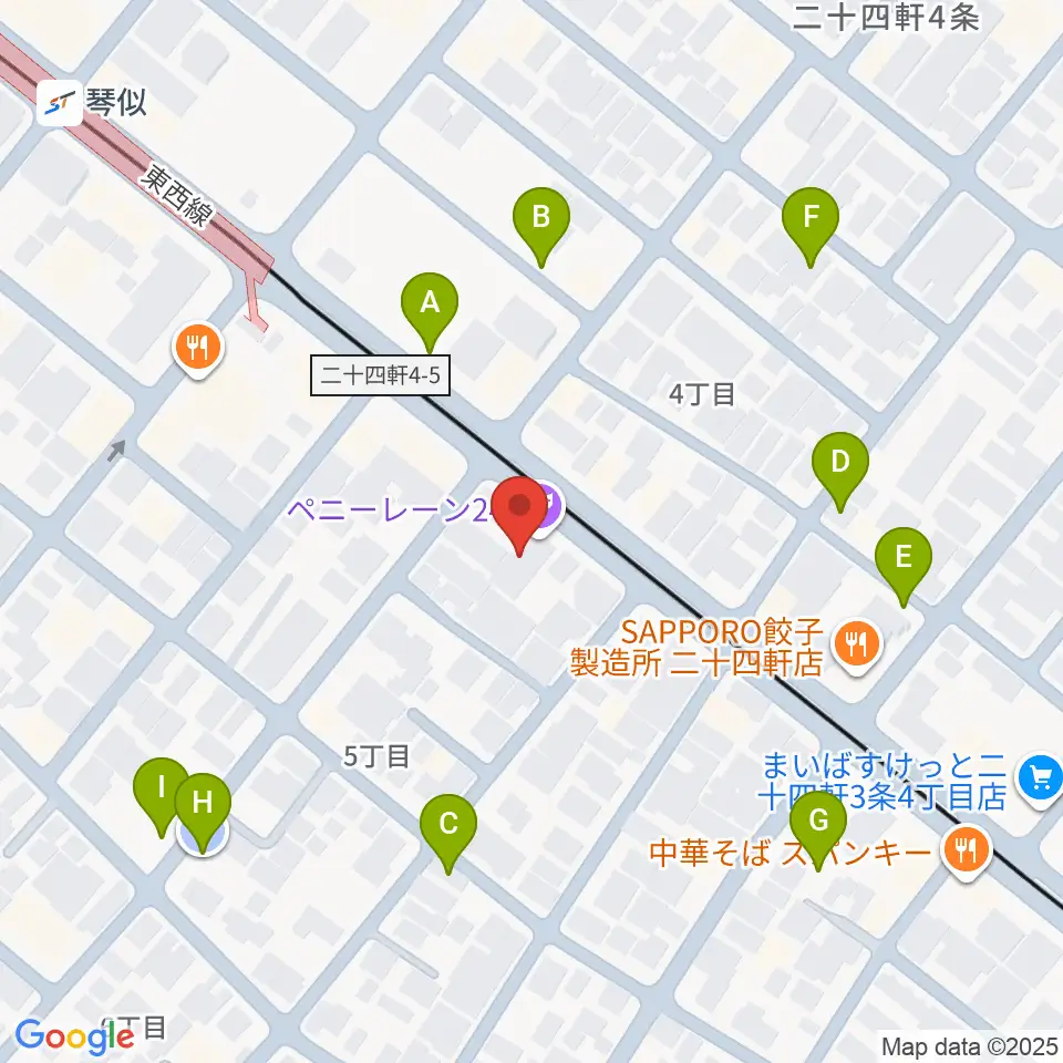 札幌ペニーレーン24周辺の駐車場・コインパーキング一覧地図