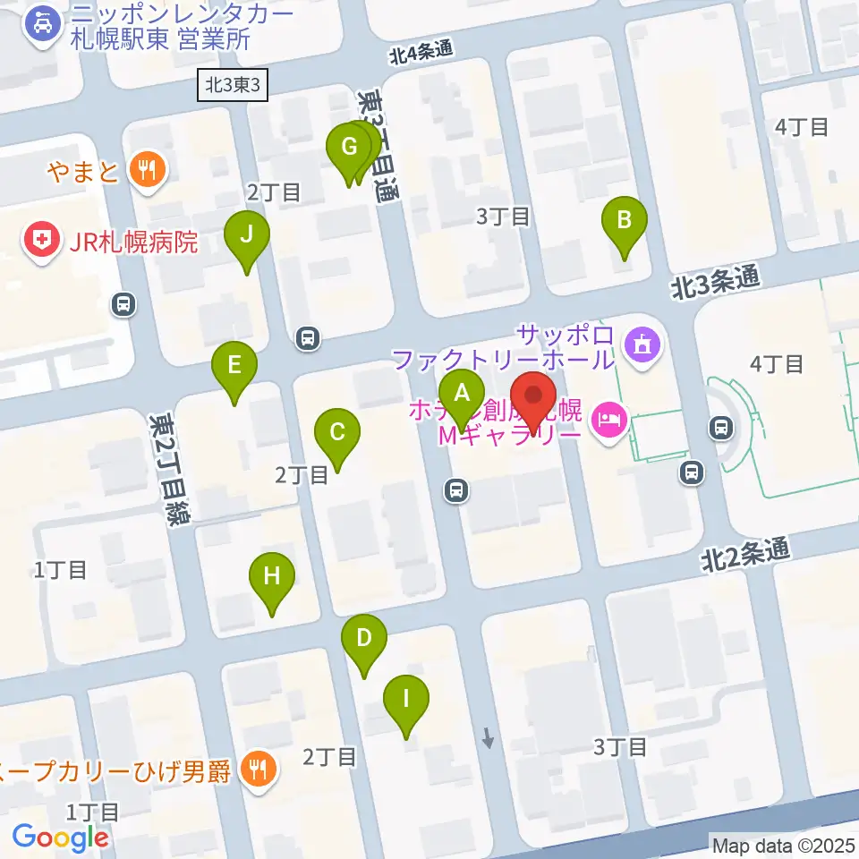 札幌cube garden周辺の駐車場・コインパーキング一覧地図
