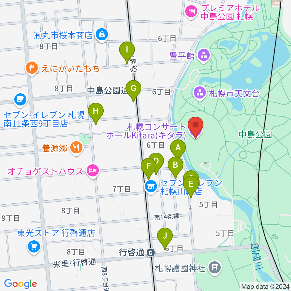 札幌コンサートホールKitara周辺の駐車場・コインパーキング一覧地図