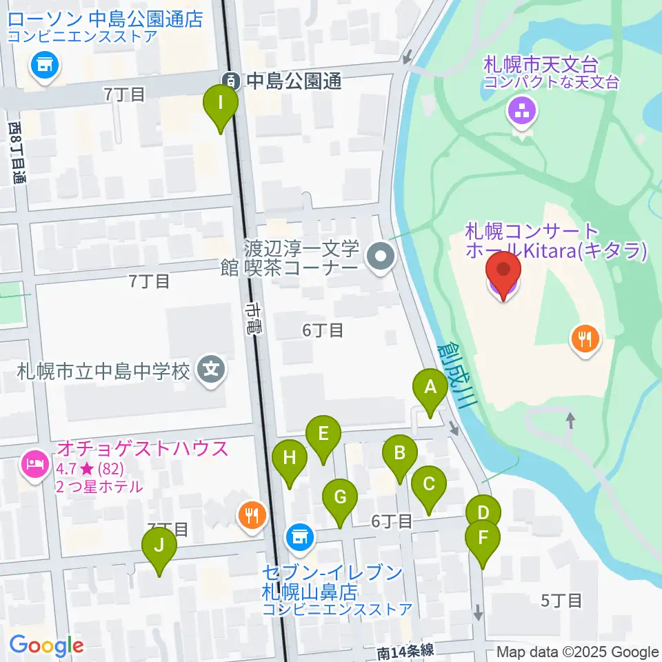 札幌コンサートホールKitara周辺の駐車場・コインパーキング一覧地図