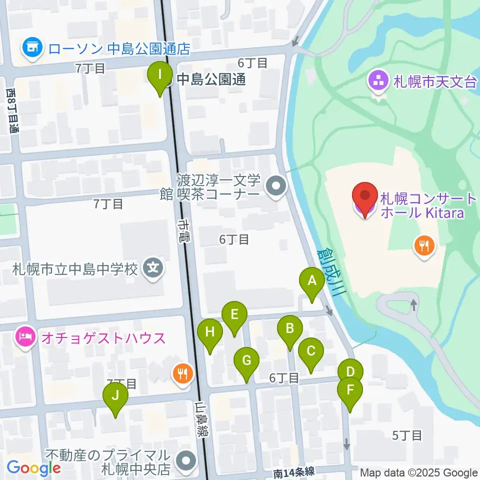 札幌コンサートホールKitara周辺の駐車場・コインパーキング一覧地図