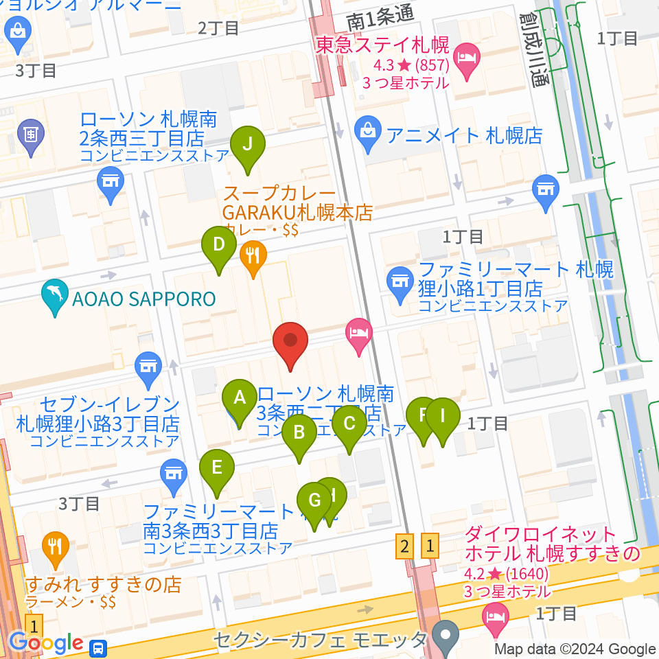 札幌mole周辺の駐車場・コインパーキング一覧地図