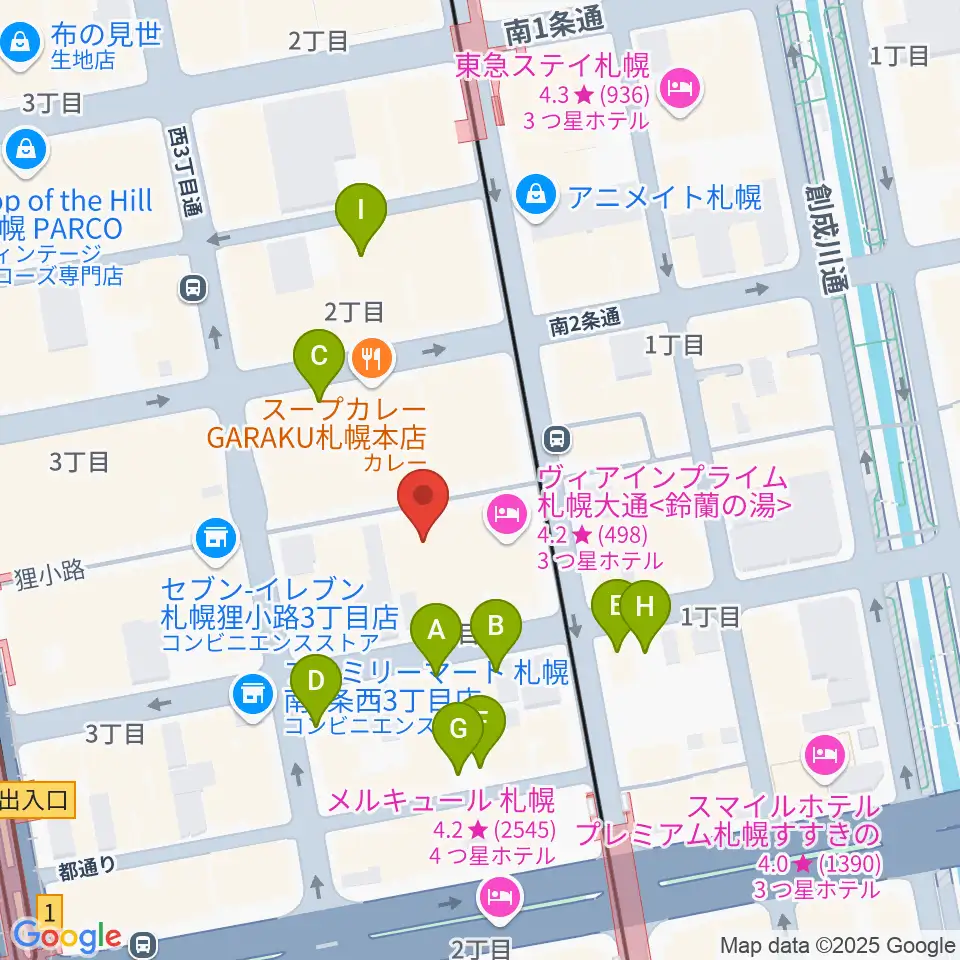 札幌mole周辺の駐車場・コインパーキング一覧地図
