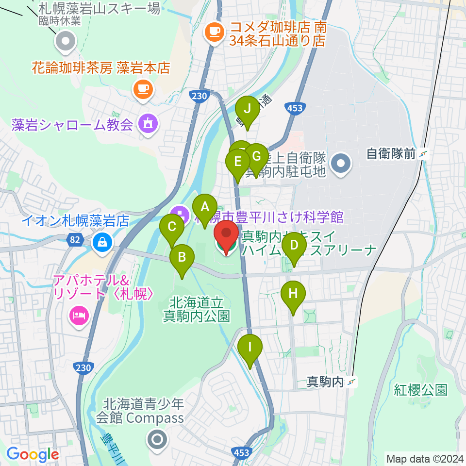 真駒内セキスイハイムアイスアリーナ周辺の駐車場・コインパーキング一覧地図