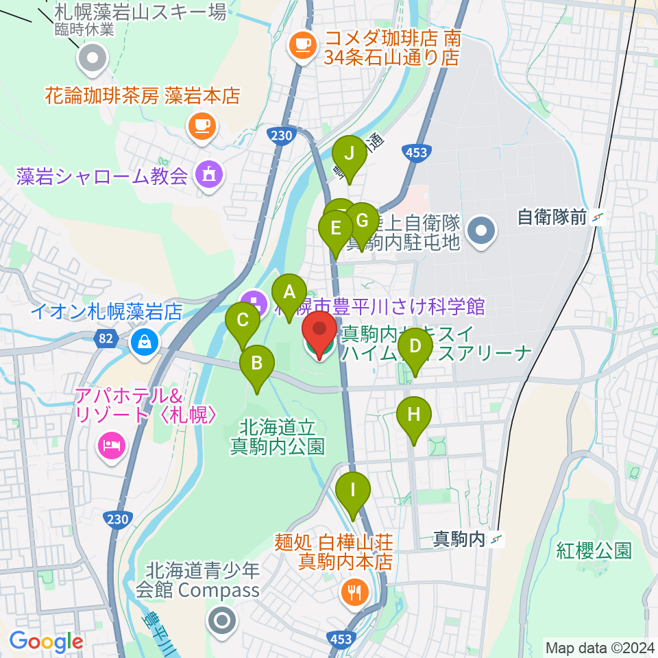 真駒内セキスイハイムアイスアリーナ周辺の駐車場・コインパーキング一覧地図