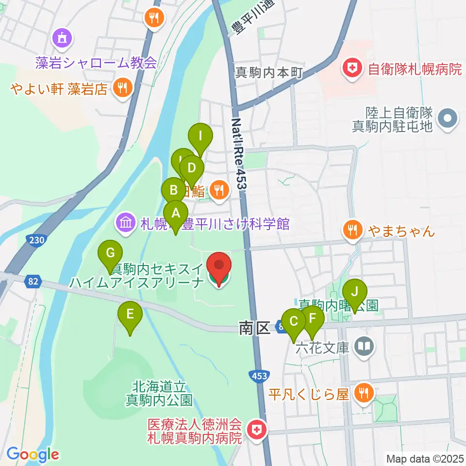 真駒内セキスイハイムアイスアリーナ周辺の駐車場・コインパーキング一覧地図