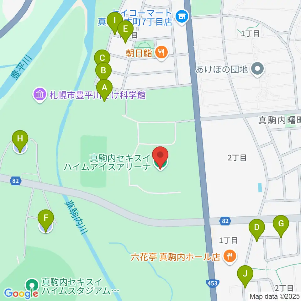 真駒内セキスイハイムアイスアリーナ周辺の駐車場・コインパーキング一覧地図
