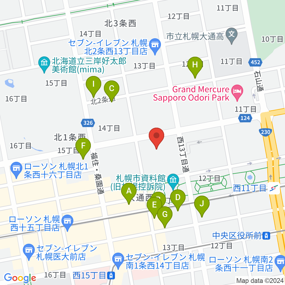 札幌市教育文化会館周辺の駐車場・コインパーキング一覧地図