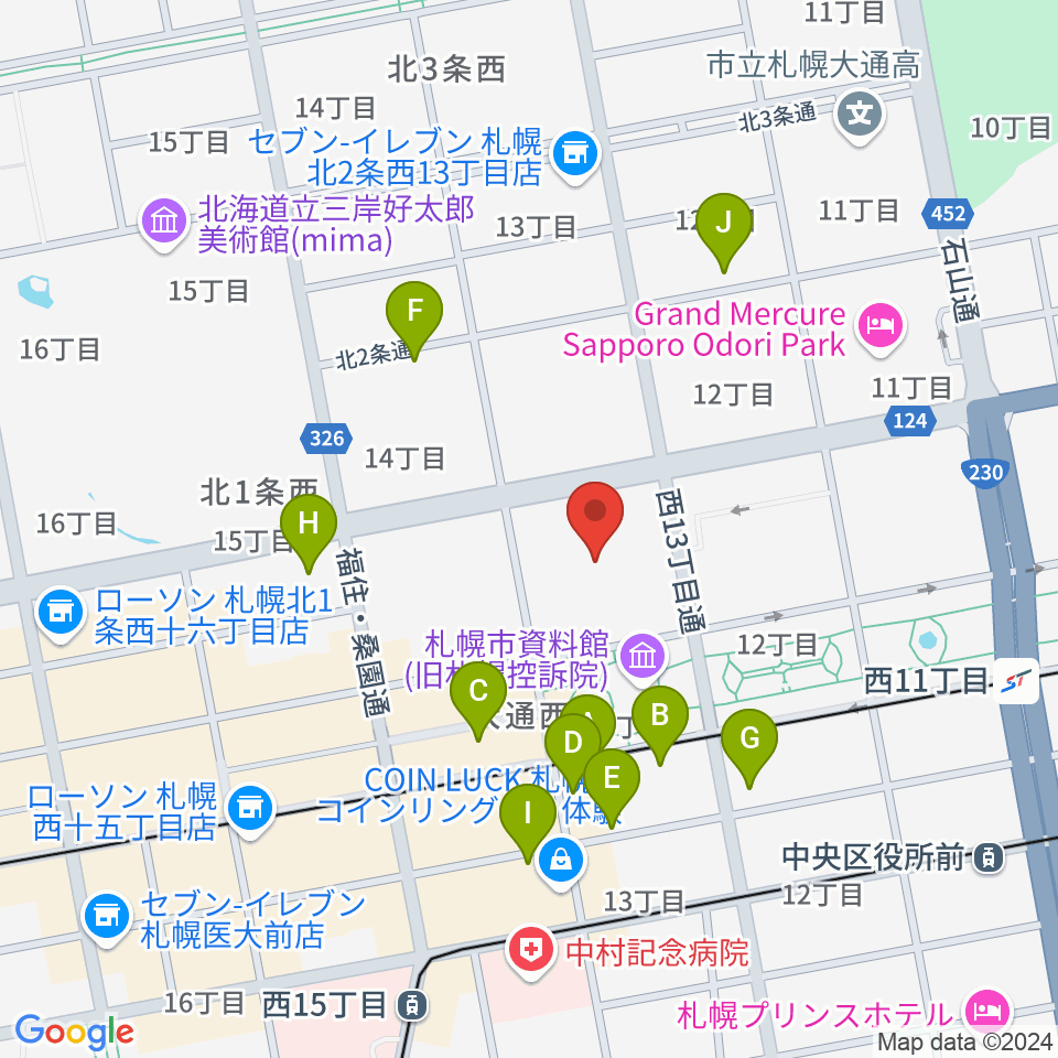 札幌市教育文化会館周辺の駐車場・コインパーキング一覧地図