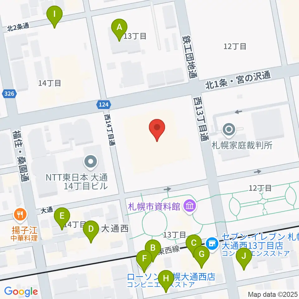 札幌市教育文化会館周辺の駐車場・コインパーキング一覧地図