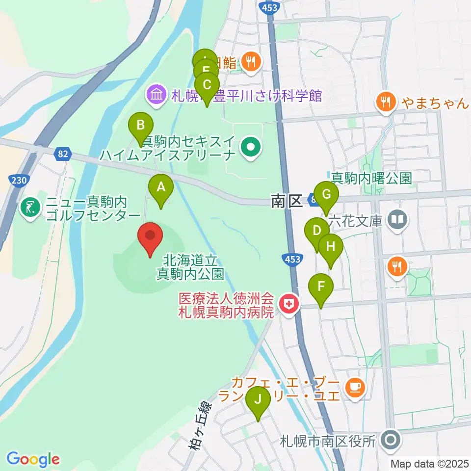 真駒内セキスイハイムスタジアム周辺の駐車場・コインパーキング一覧地図