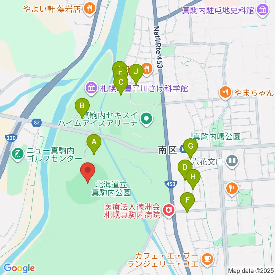 真駒内セキスイハイムスタジアム周辺の駐車場・コインパーキング一覧地図