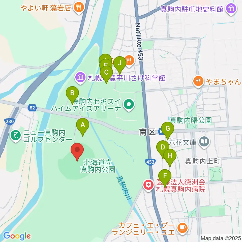 真駒内セキスイハイムスタジアム周辺の駐車場・コインパーキング一覧地図