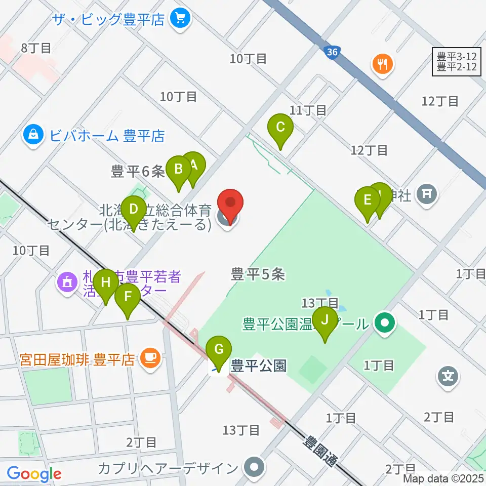 北海きたえーる周辺の駐車場・コインパーキング一覧地図