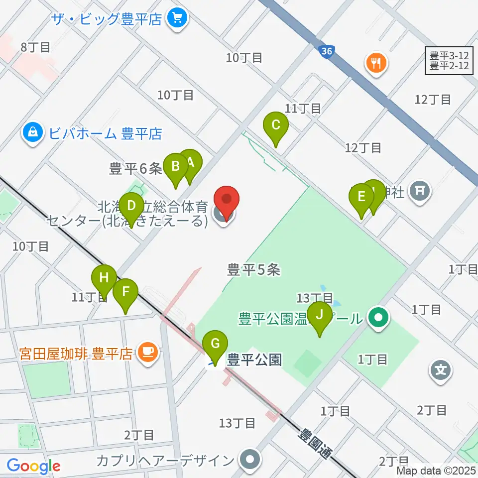 北海きたえーる周辺の駐車場・コインパーキング一覧地図
