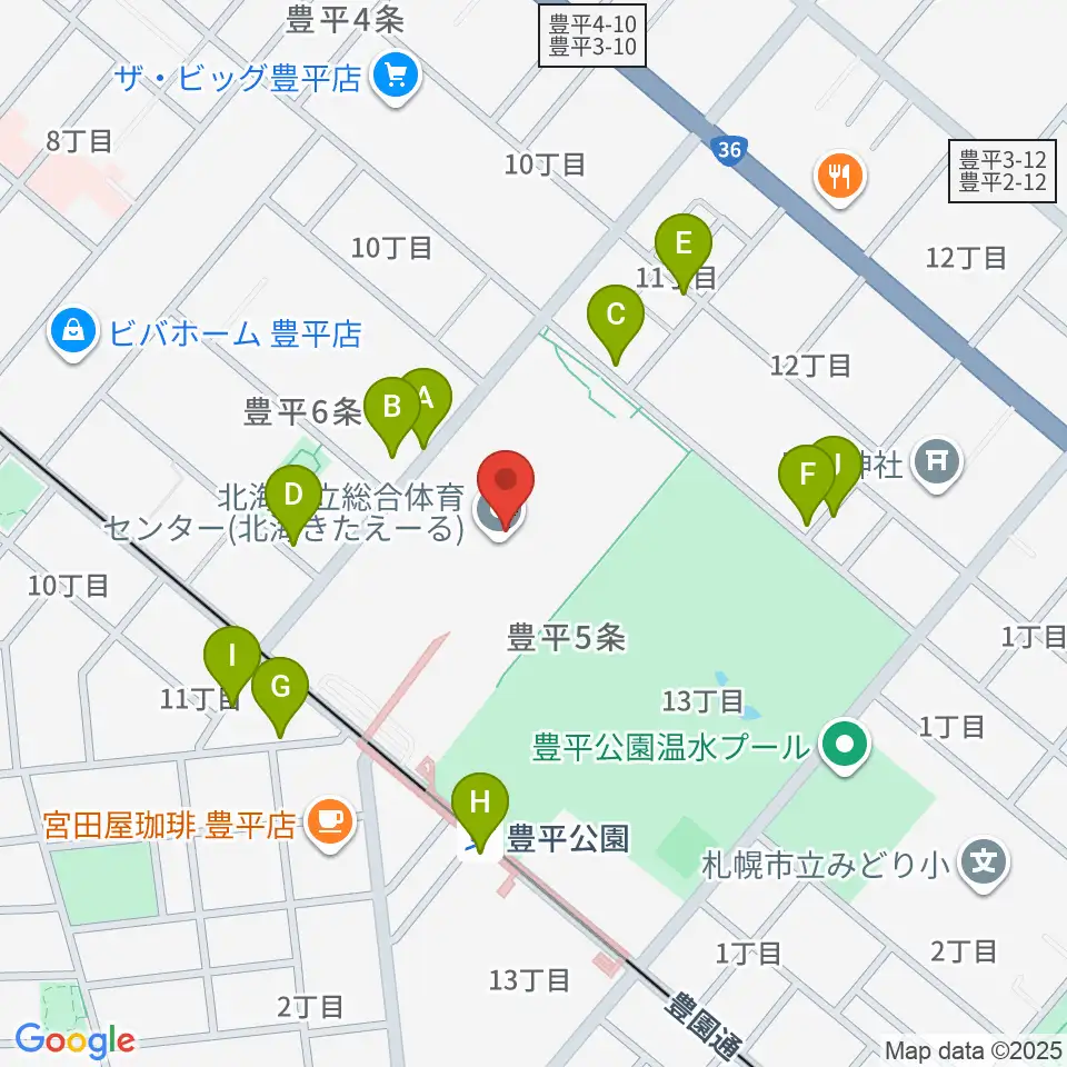 北海きたえーる周辺の駐車場・コインパーキング一覧地図