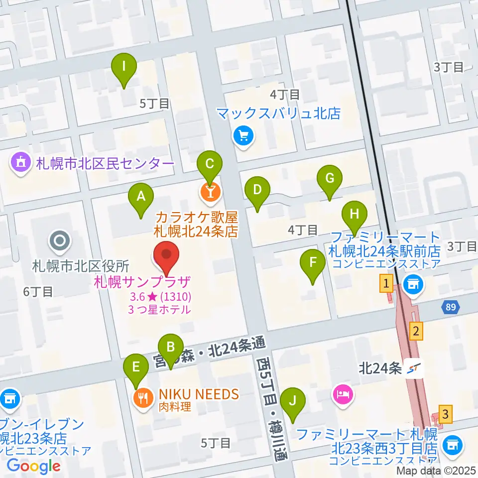 札幌サンプラザホール周辺の駐車場・コインパーキング一覧地図