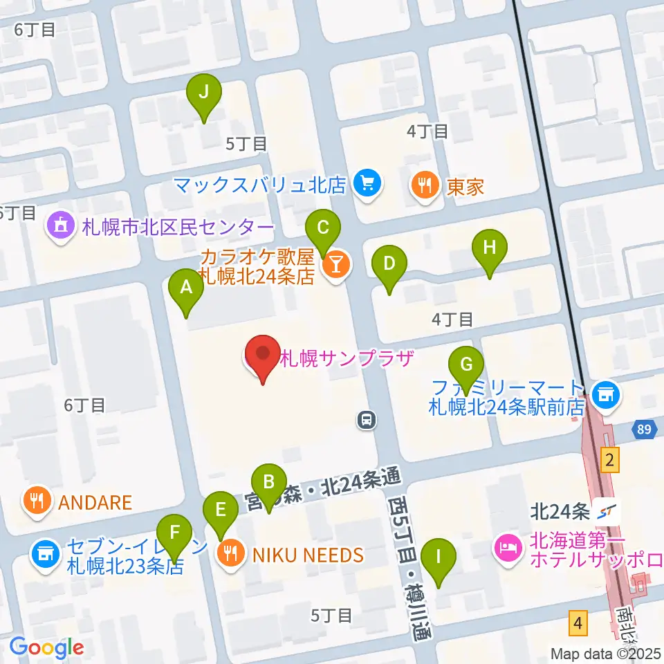 札幌サンプラザホール周辺の駐車場・コインパーキング一覧地図