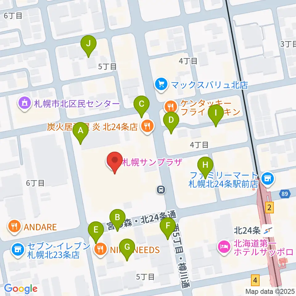 札幌サンプラザホール周辺の駐車場・コインパーキング一覧地図