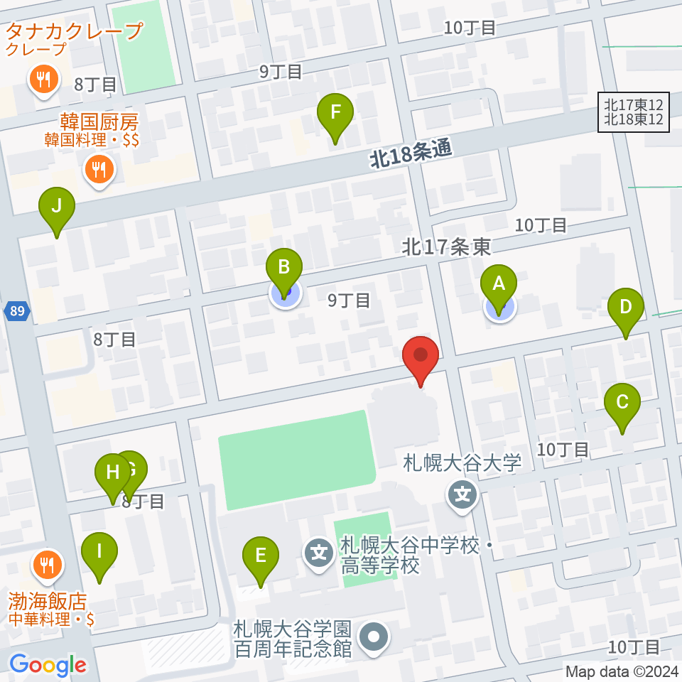 札幌大谷大学 大谷記念ホール周辺の駐車場・コインパーキング一覧地図