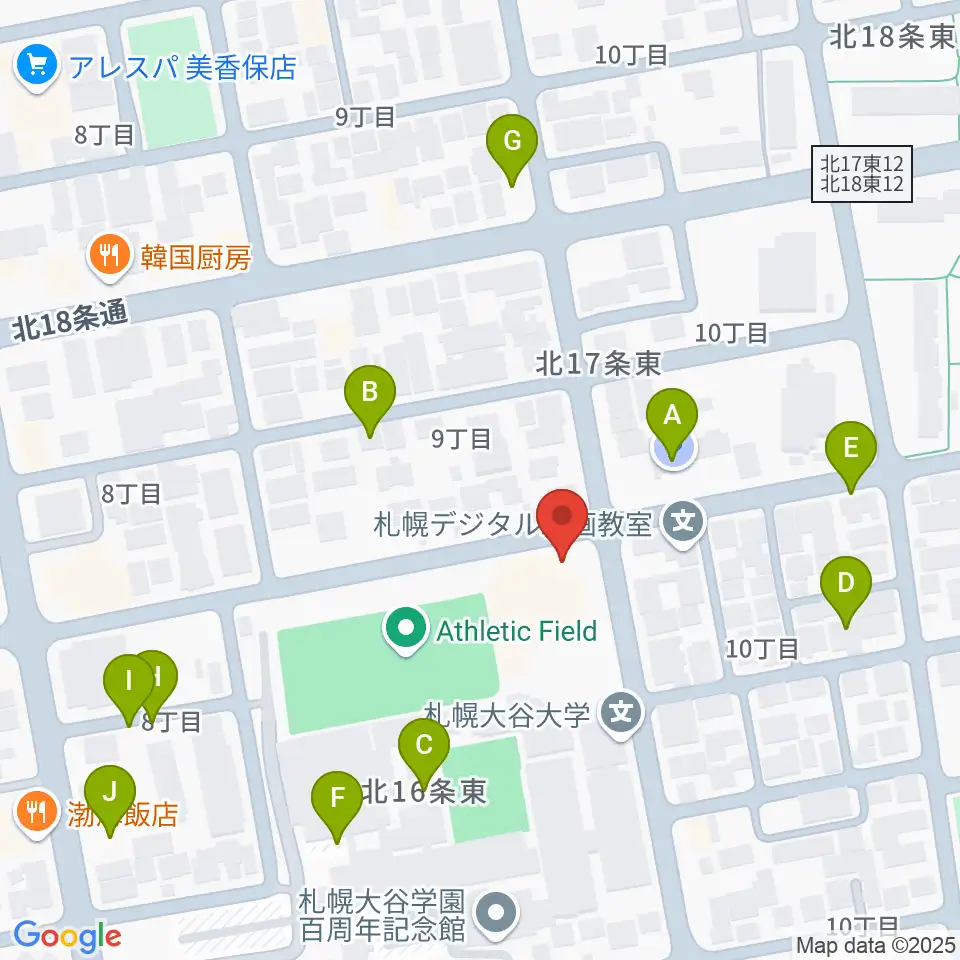 札幌大谷大学 大谷記念ホール周辺の駐車場・コインパーキング一覧地図