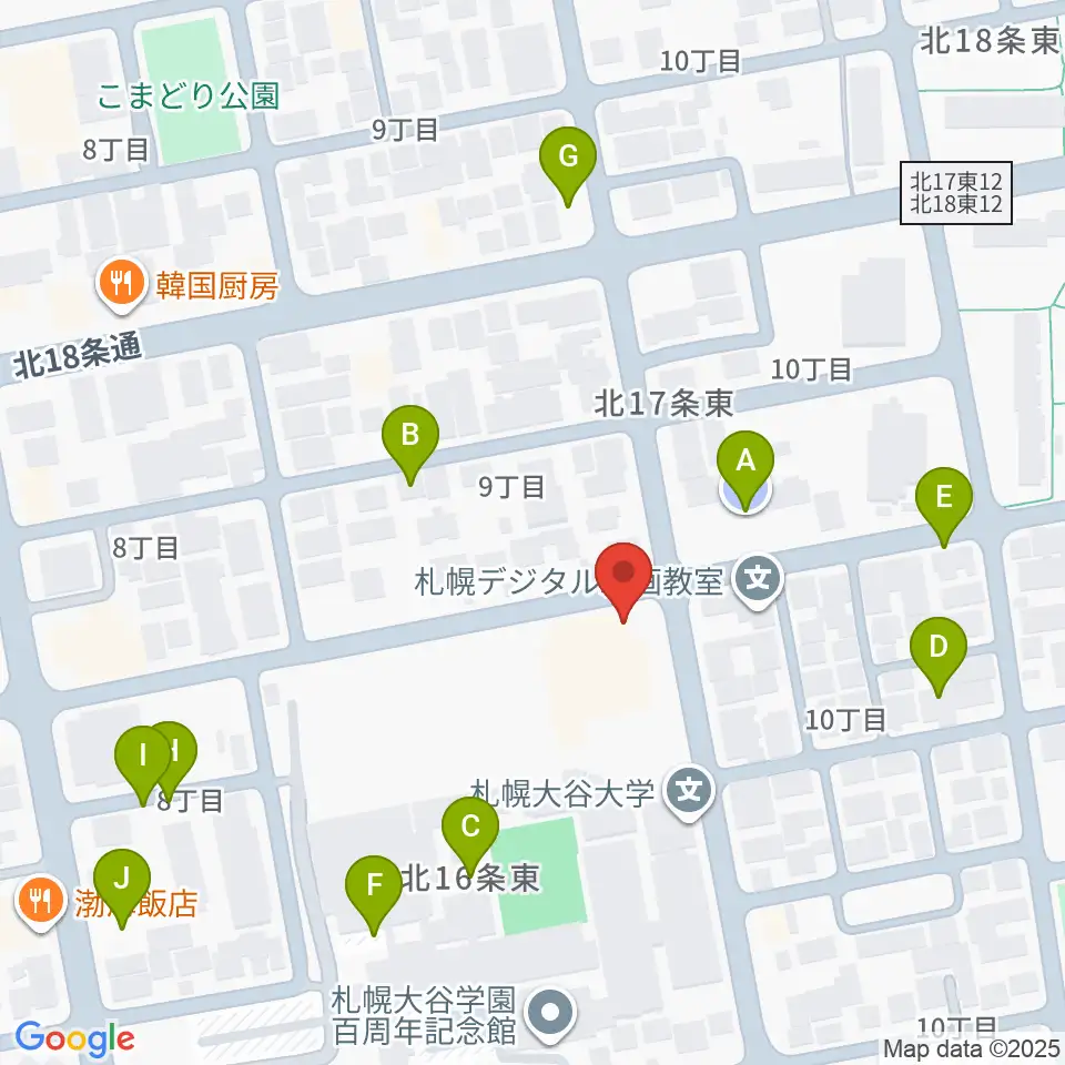 札幌大谷大学 大谷記念ホール周辺の駐車場・コインパーキング一覧地図
